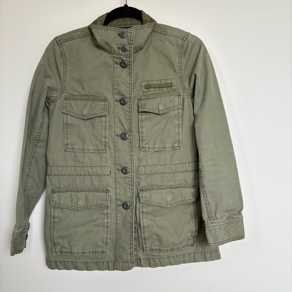 Madewell Olive Green Utility Jacket, Women’s Small, 100% Cotton Military Coat